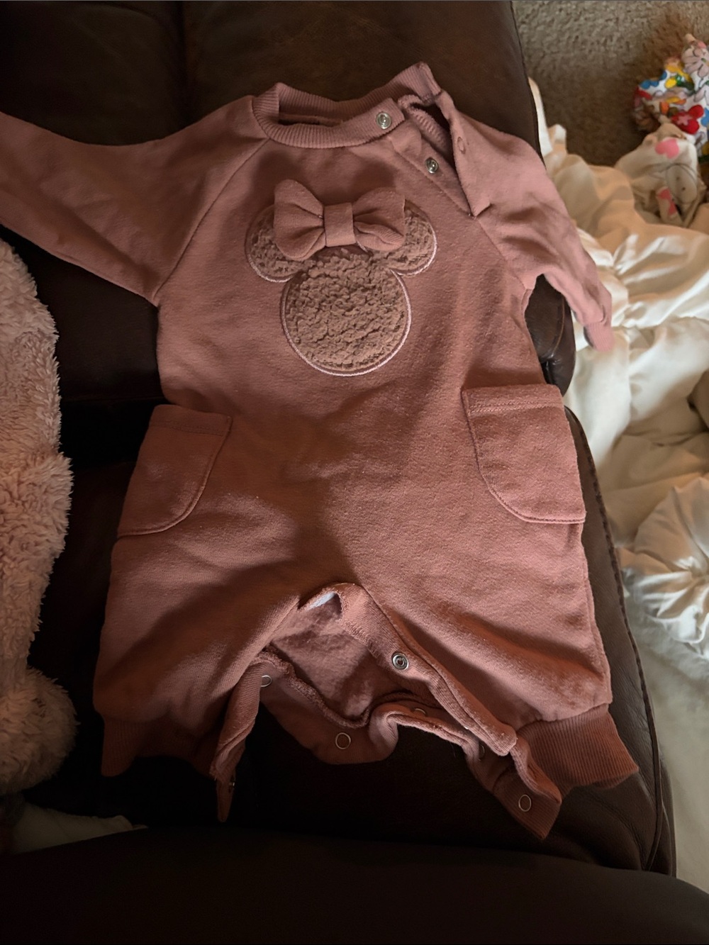 Disney Mauve Pink Minnie Mouse One-Piece Bodysuit